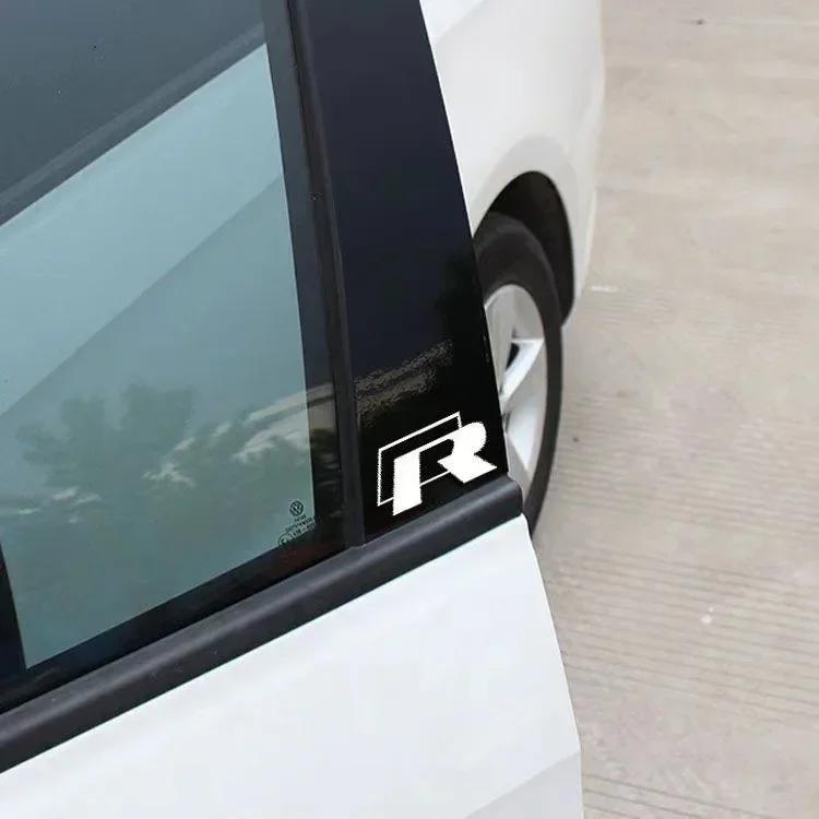 2026 New For VW VOLKSWAGEN 2pcs Car Body Badge B-pillar Trunk Decal R Emblem Sticker For Volkswagen R Polo T5 Golf 5 MK6 7 8 Pas