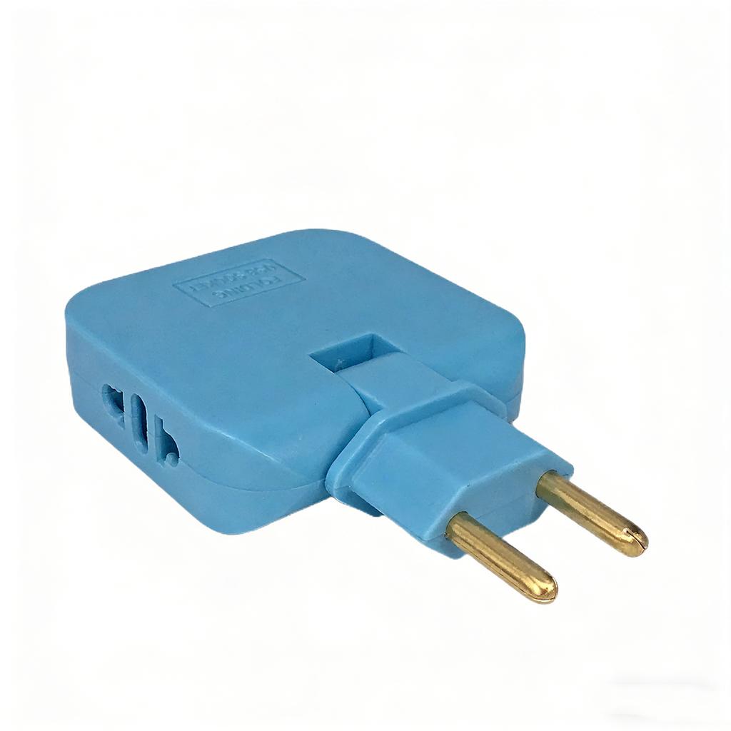 European Standard Rotating Plug Adapter – 180° Rotatable Multi-Outlet Extension Socket Cordless, Lightweight & Portable