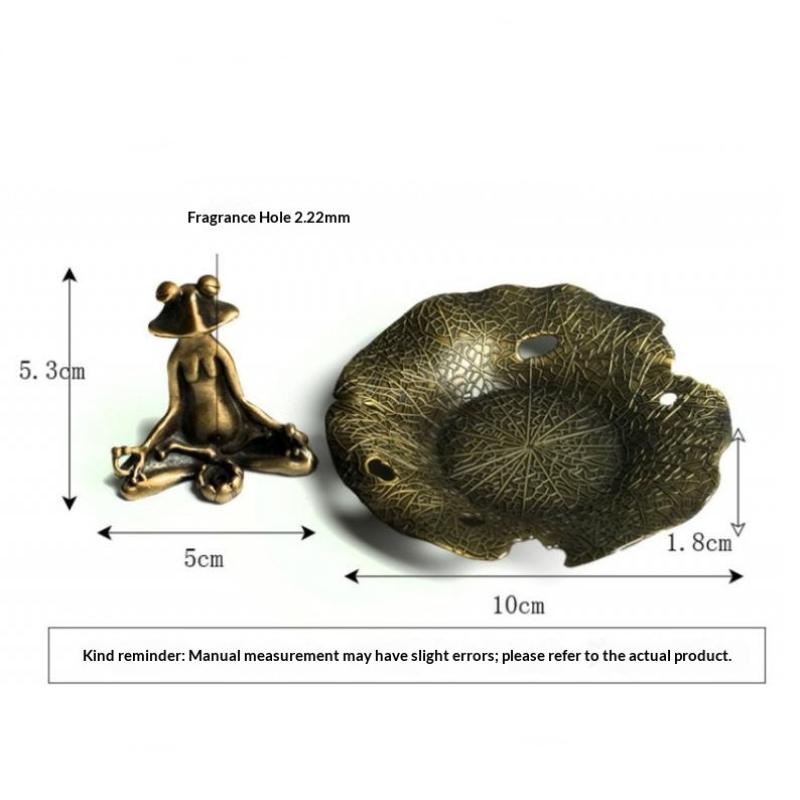 Zen Frog Vintage Incense Holder 1Pcs Alloy Stick Burner Creative Home Decor Aromatherapy Tray for Bedroom Meditation