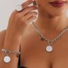 5pcs/set Light White Shell Pendant Jewelry Sets for Women Trendy Necklace Bracelet Earrings Ring Wedding Jewelry Gifts