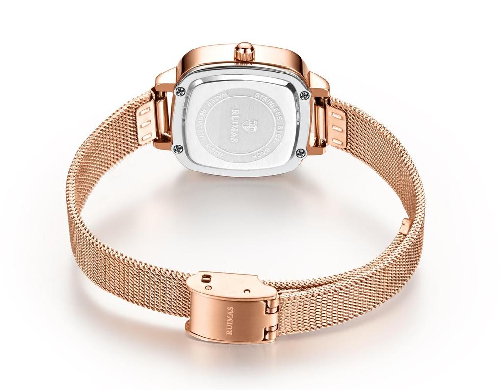 Women's Watch, Rose Gold Mesh Strap, Fashion Quartz Watch, Waterproof, Pink Gold, for Women