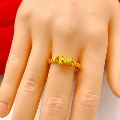 Bague Cheval Tête Cheval Design Monnaie Bague Femme Année du Cheval 2026 Ouverture Bague Réglable Accessoires Bijoux