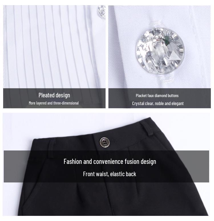 Dziecięcy letni smoking sceniczny dla chłopców - strój dla zespołu chóralnego