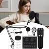 Condenser Microphone Set Multi-purpose Streaming Microphone Kit Sound Card Microphone Stand
