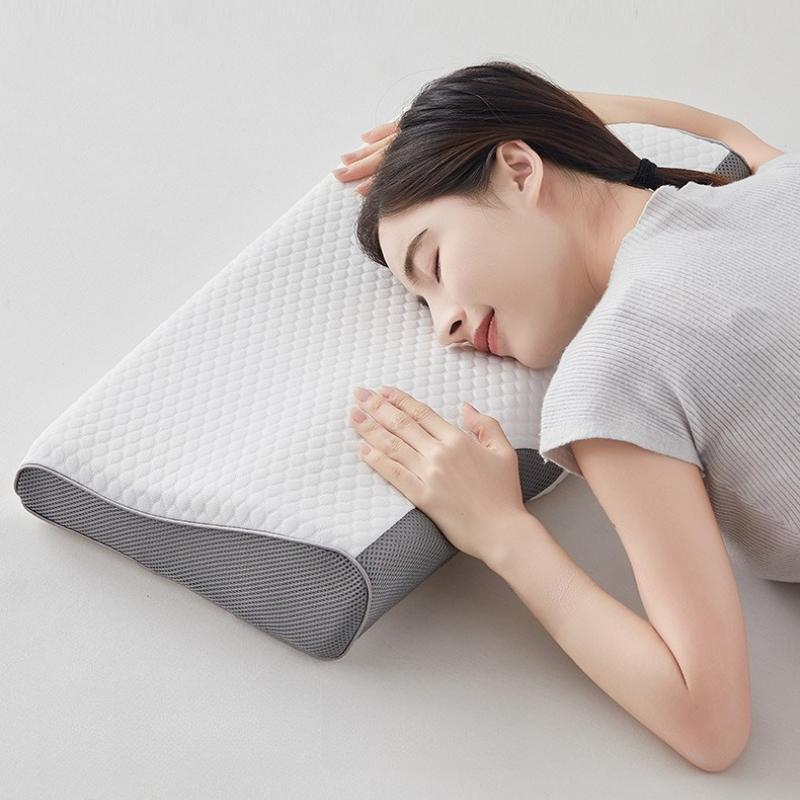 Mid Concave Butterfly Shaped Latex Cervical Pillow Double Support Neck Pillow Scientific Partition Traction Pillow Pillowcase Can Be Disassembled