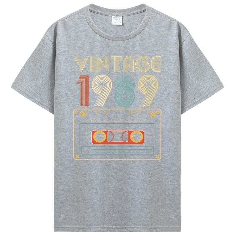 New Men T-shirt Vintage 1985 1986 1987 1988 1989 Tshirt Women T Shirt Men Cotton Tees Hip Hop Harajuku Streetwear