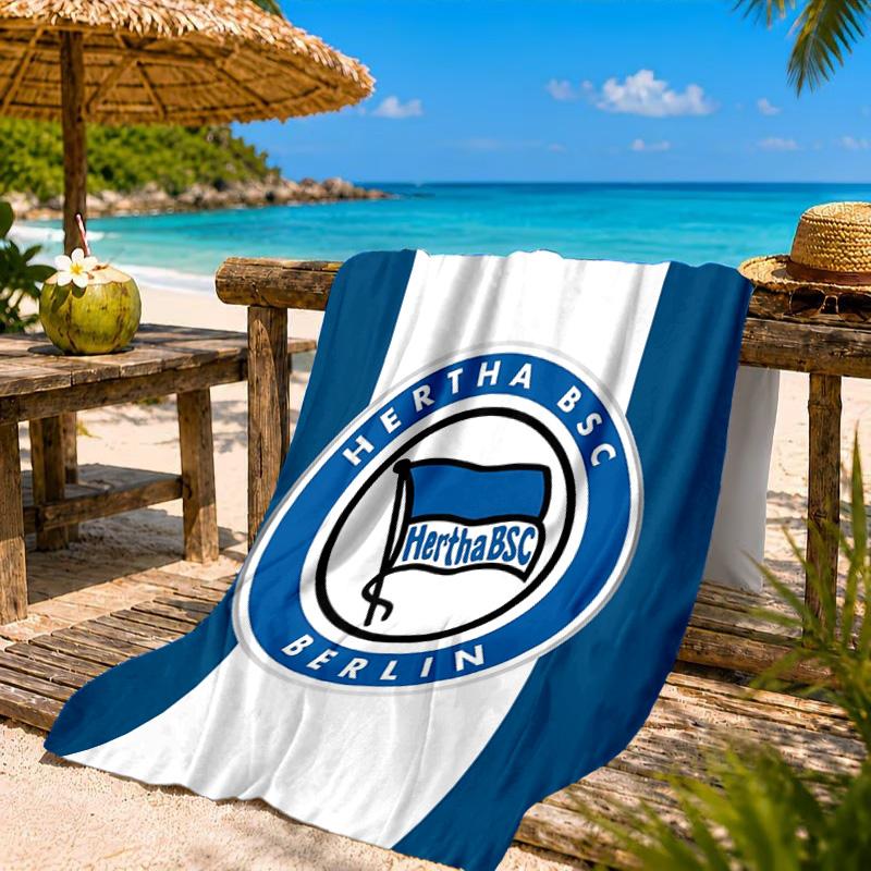 Hertha Bsc Berlin Crest Beach Towel, Quick-drying, Easy To Care For, Suitable for Both Fitness and Beach Vacations,Sports Essential