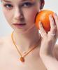 Dana Burton Juicy Orange Glass Necklace