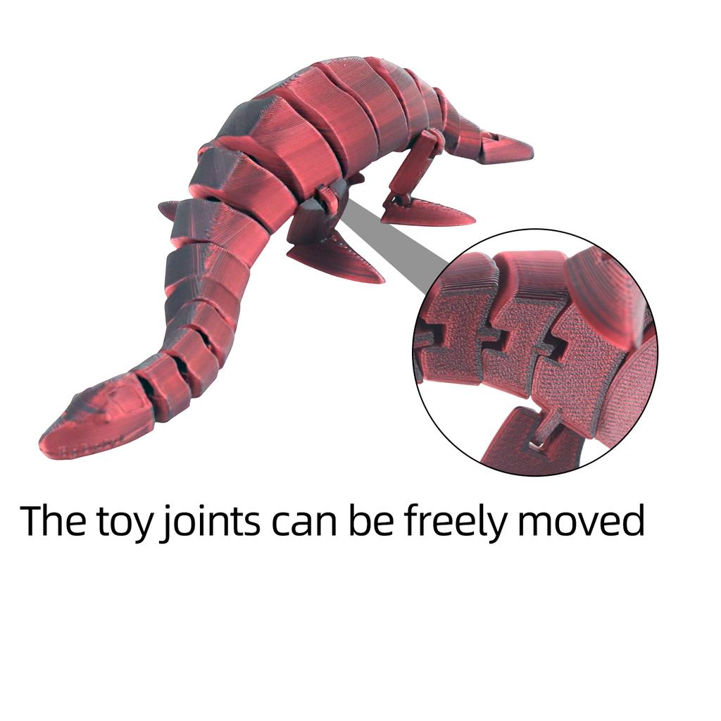 3D Printed Long Necked Dragon, Joint Movable Toy, Novel Dragon Ornament, Decorative Gift