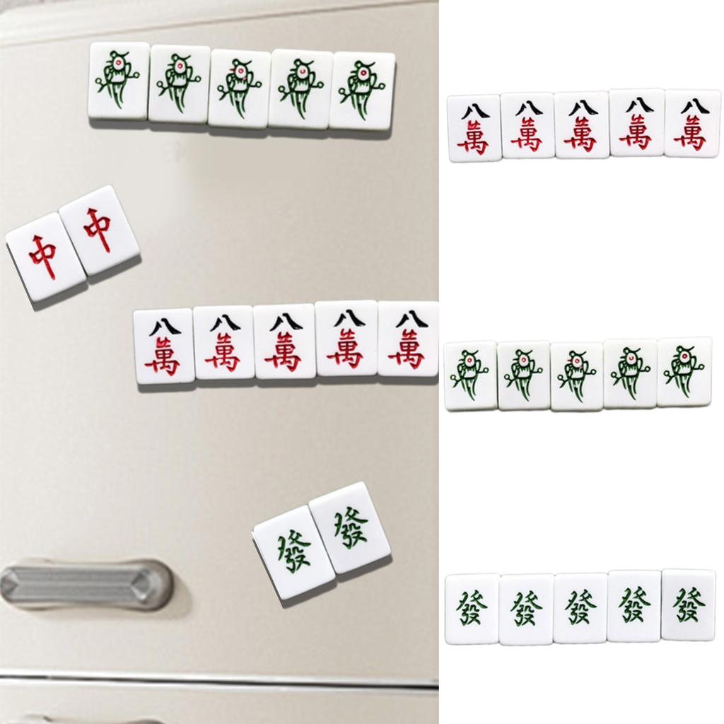 4/5Pcs Chinese Mahjong Tile Magnets for Fridge Colorful Mini Game Tile Magnetic Stickers for Whiteboard or Refrigerator