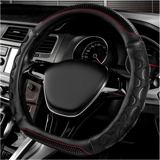 Car Steering Wheel Cover, 15 Inch Anti-Slip Steering Wheel Cover Protector With 3D Honeycomb Design, Universal Steering Wheel Covers For Cars Truck