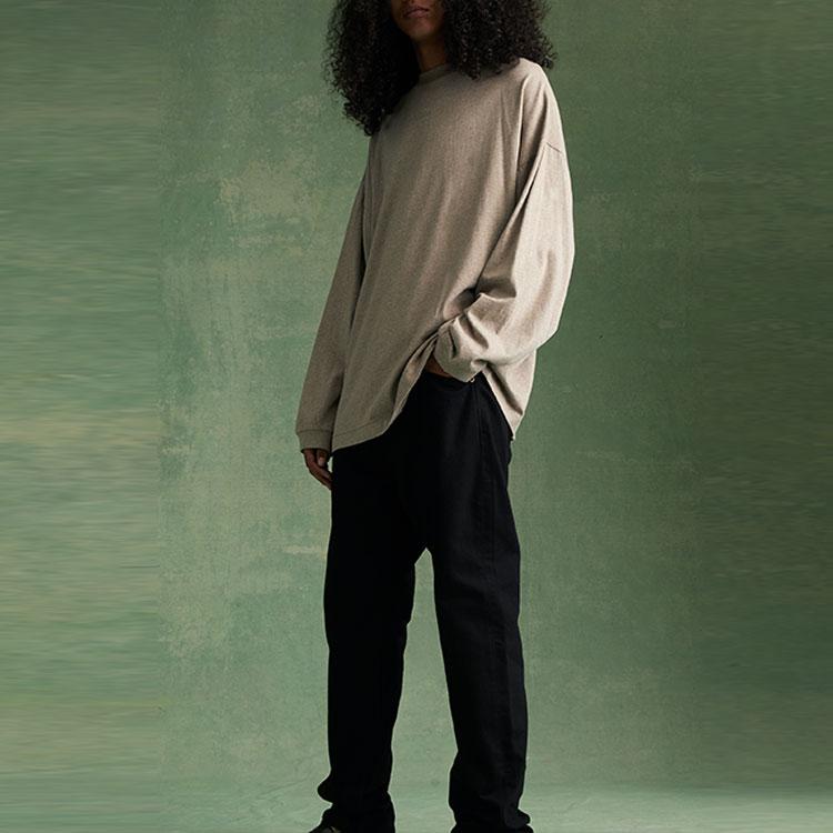 Fear of God Essentials Long-Sleeve Tee Core Heather Men Tops Brown 125BT232014F