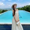 French neck halter dress Sanya wear with beach dress sexy pure desire seaside vacation temperament long dress summer