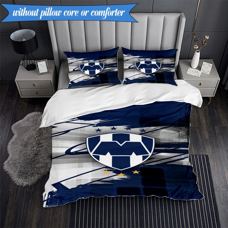 Football Club Emblem 3pcs K-pop music group Bedding set,Ideal for Bedroom, Dormitory,Including Duvet Cover And 2pcs Pillowcases,Fan gifts