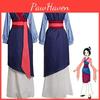 Elegant Mulan Traditional Kimono Dress Full Set For Halloween Party Cosplay