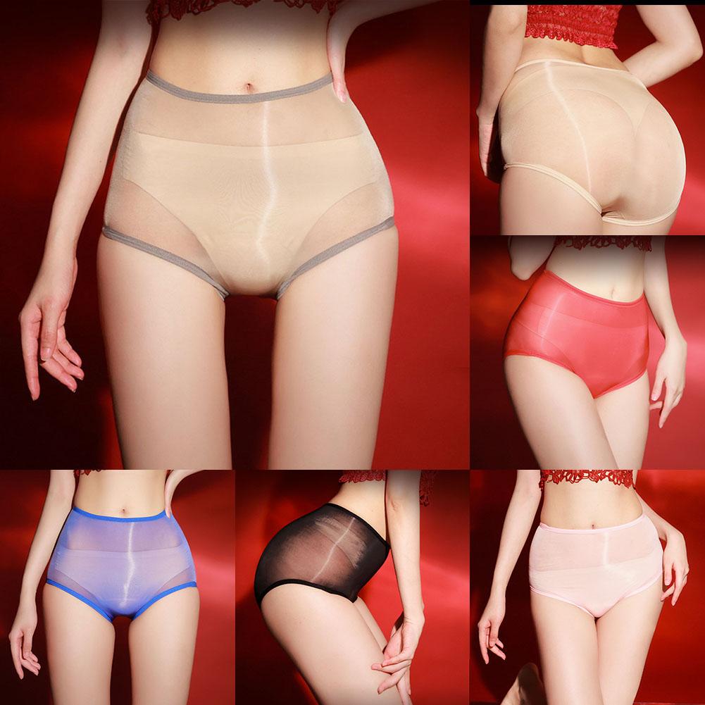 Oil Shiny Briefs Sexy Lingerie Women Panties Moderate Elasticity