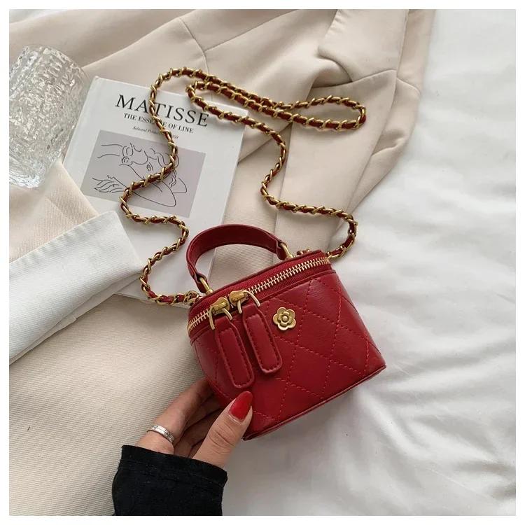 Small shoulder bag for women classic mini clutches feminine small square box crossbody chain metal bag