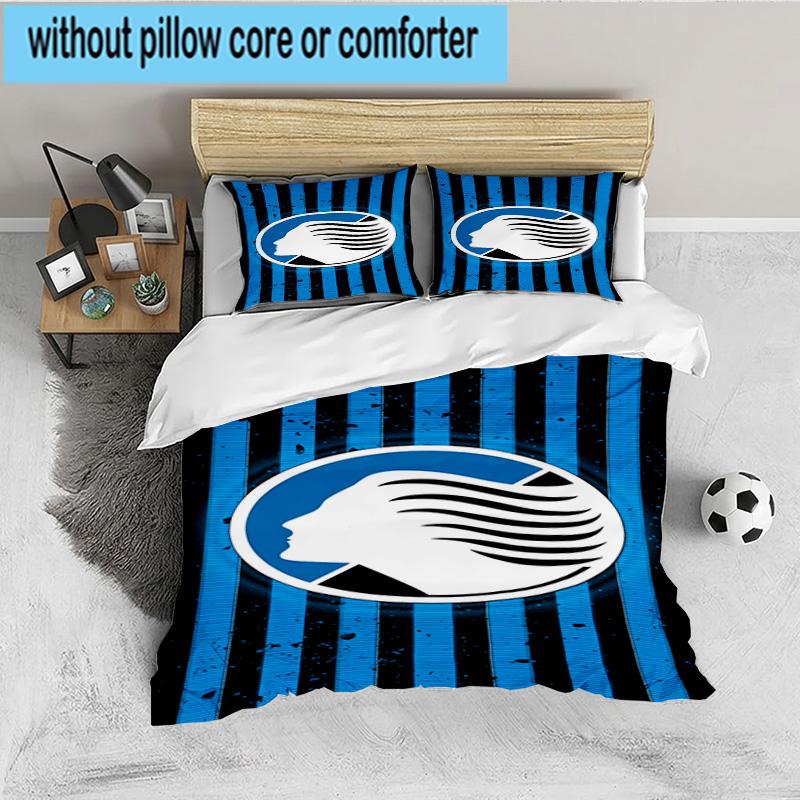 Set de așternut Atlanta Football Club 3 bucăți, Ideal pentru 1 husă de pilotă și 2 fețe de pernă, Perfect pentru cadou pentru fani, Ideal pentru dormitor, Cămin