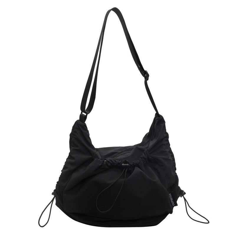 Borsa a tracolla alla moda in nylon con design pieghevole e tasca per smartphone per l'uso quotidiano