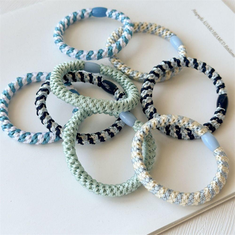 8pcs/Set Hair Tie Basic Hair Rope Set Ponytail Holder Colorful Hair Scrunchies Rubber Band Girl