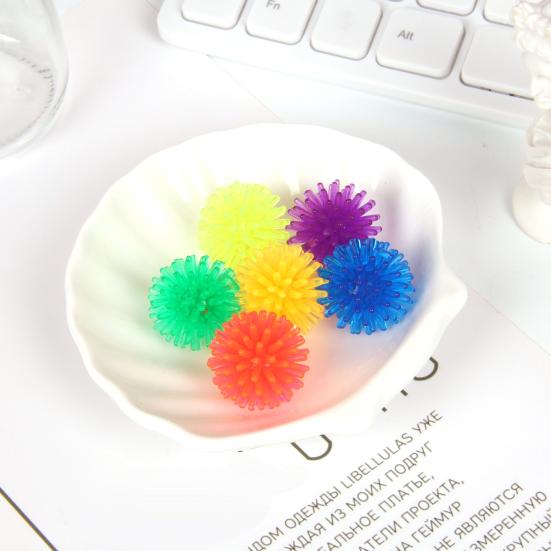 24Pcs 2.5CM Spiky Hedge Balls Mini Porcupine Balls Stress Relief Soft Small Massage