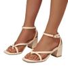 22 Temperament high-heeled sandals are elegant and beautiful, simple and comfortable square-heeled sandals.