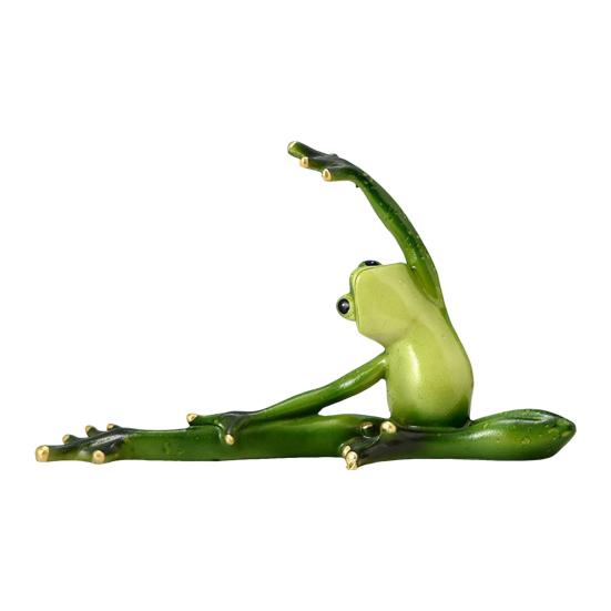 Yoga Frog Figurine Resin Couple Frog Ornament Collectible Desktop Frog Statue for Frog Lovers Gift Home Office Decoration