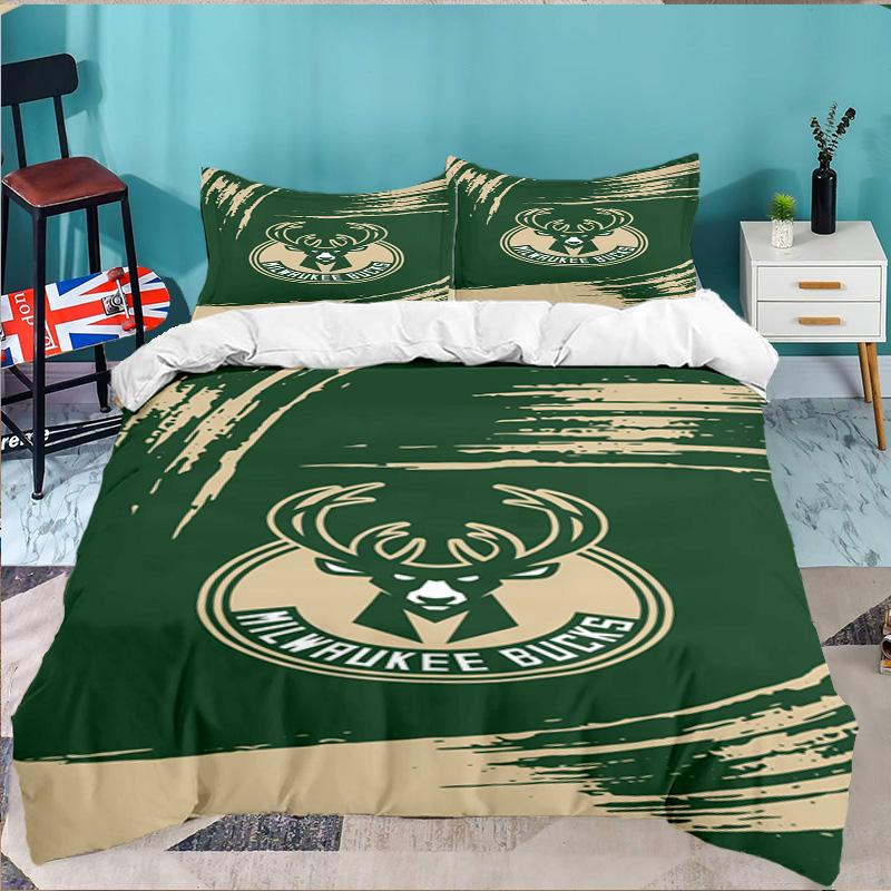 Bucks Team Logo 3pcs Bedding Set,Including 1pc Duvet Cover And 2pcs Pillowcases Perfect Gift for Christmas,Ideal for Bedroom, Dormitory