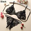 Transparent Thong Floral Panty Women Bra Lace Lingerie Open Cup