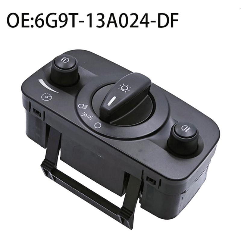 Dashboard Headlight Control Switches Panel 6G9T-13A024-DF with Turning Light Knob, Fog Lamp Button Operation and Brightness Adjuster for Vehicle Panel