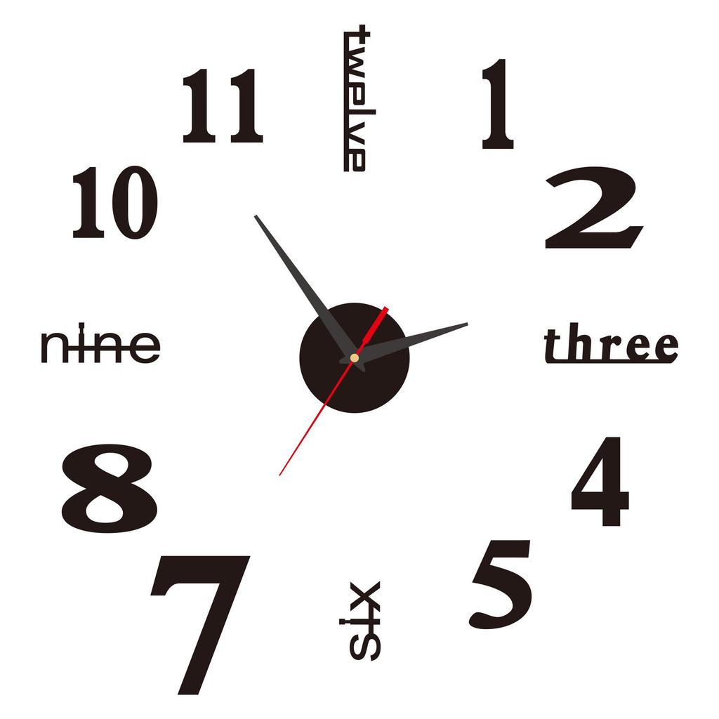 Digital Luminous DIY Acrylic Wall Clock - Punch-Free Decorative Quartz Timepiece