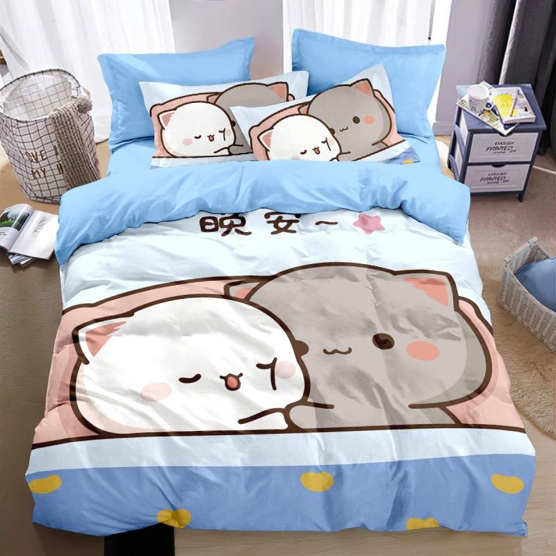 Cartoon Cute Bubu Dudu Duvet Cover Set, Comforter Bedding Sets Soft Quilt Cover and Pillowcases 75*50 Single/Double/Queen/King