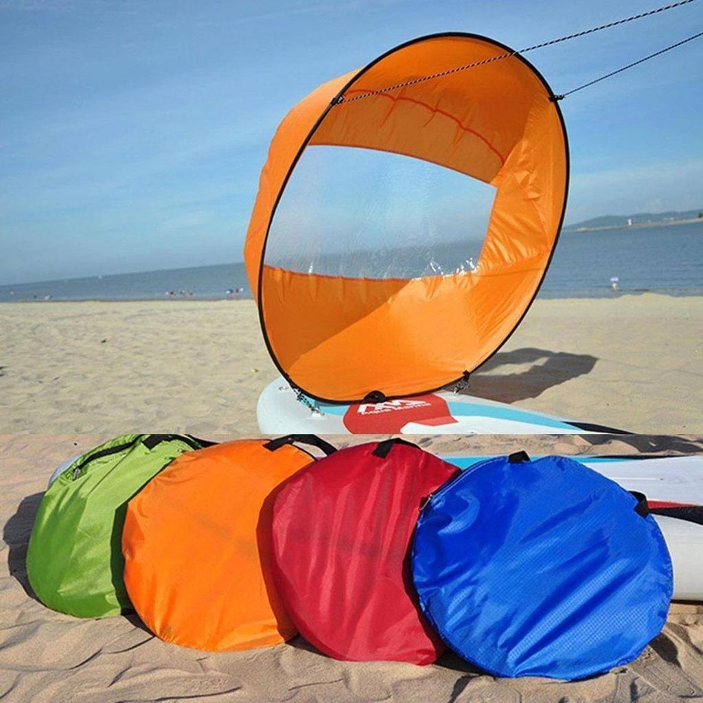 1PCS Kayak Downwind Paddle Inflatable Canoe Boat Drift Sails with Clear Window Boat Folding Thruster Fittings