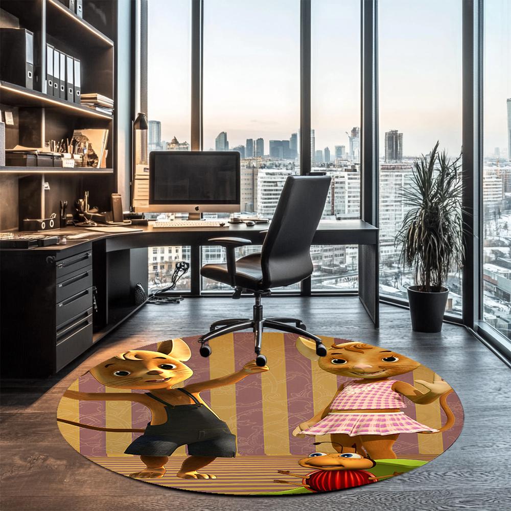 JoNaLu Printed Round Rug Carpet Chair Rug Area Rug Entryway Doormats,for Office Chair Living Room Bedroom Kitchen Room.