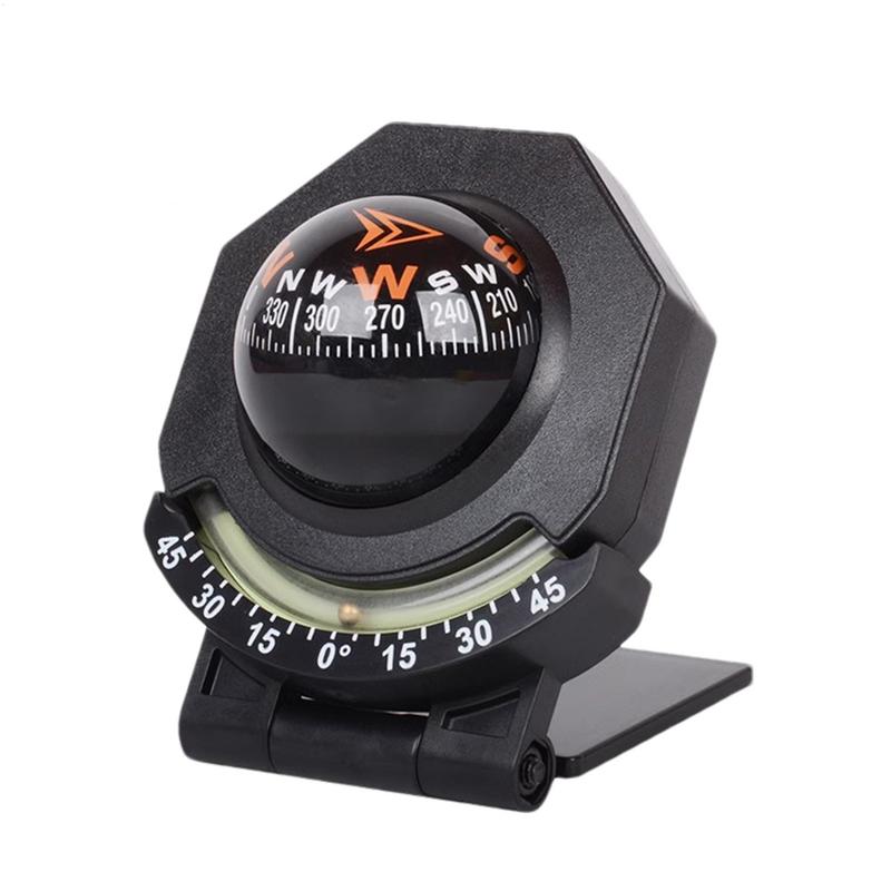 Compass For Vehicle Boat Car Dashboard Compass With Meter 2-In-1 Car Mount Compass Ball High Precision Navigation Foldable belgium