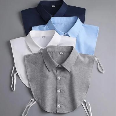 Eleganter abnehmbarer Hemdkragen aus Polyester, spitzer Fake-Kragen zur Bescheidenheitsdekoration, lässiges Accessoire mit einfarbigem Design, Halsdekoration