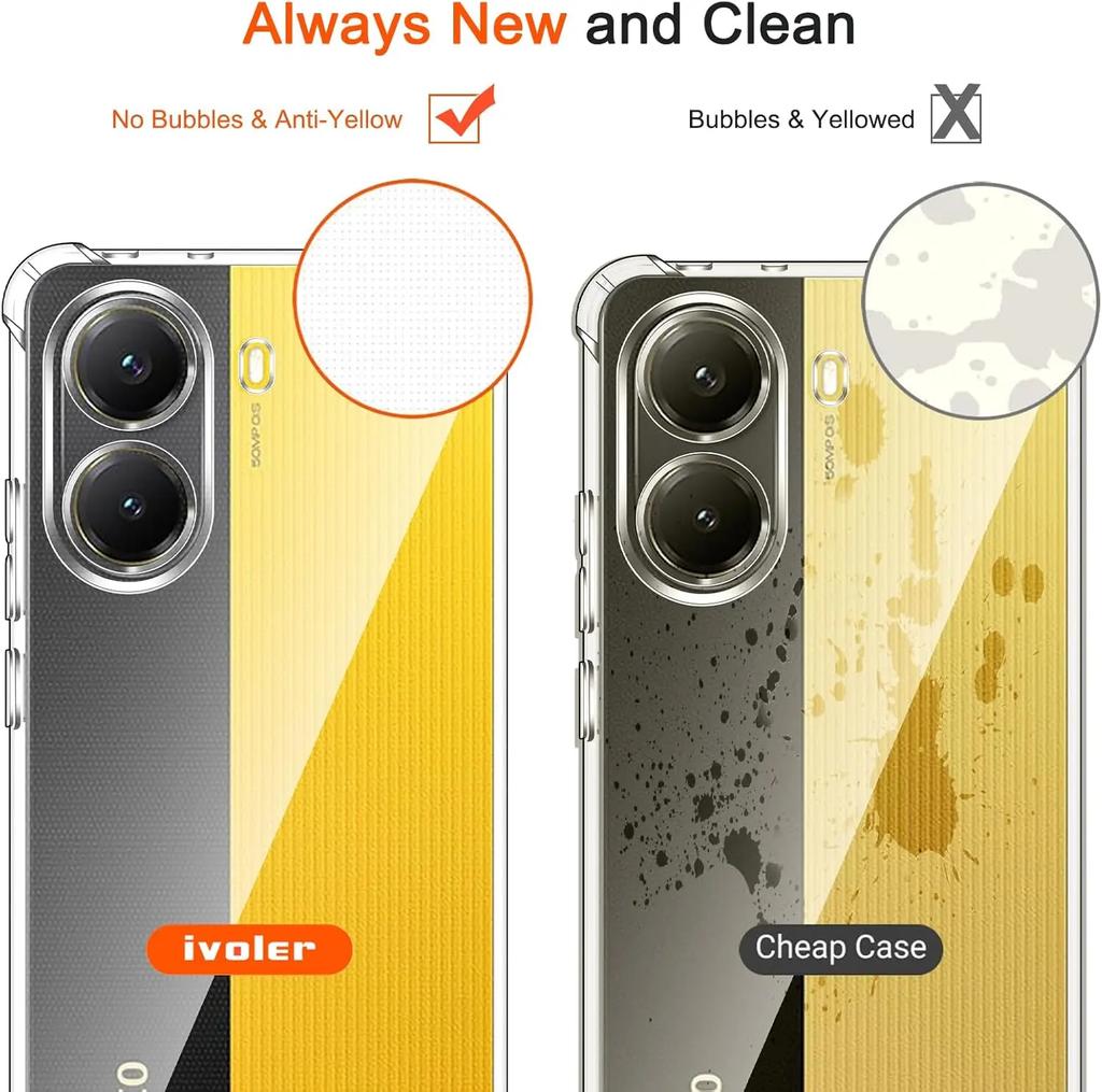 TPU Transparent Case for Xiaomi Poco F7 5G Protective Cover Four Corners Shockproof Bumper Coque Fundas