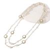 French Luxury Geometric Alloy Necklace With Pearl And Curved Design For Women Summer