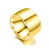HNSP 12MM Breiter Glatter Edelstahlring Für Männer Männlicher Finger Zirkon Accessoires Gold Kupfer Schwarz Farbe
