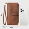Women's RFID-Blocking Tri-Fold Retro Clutch Wallet