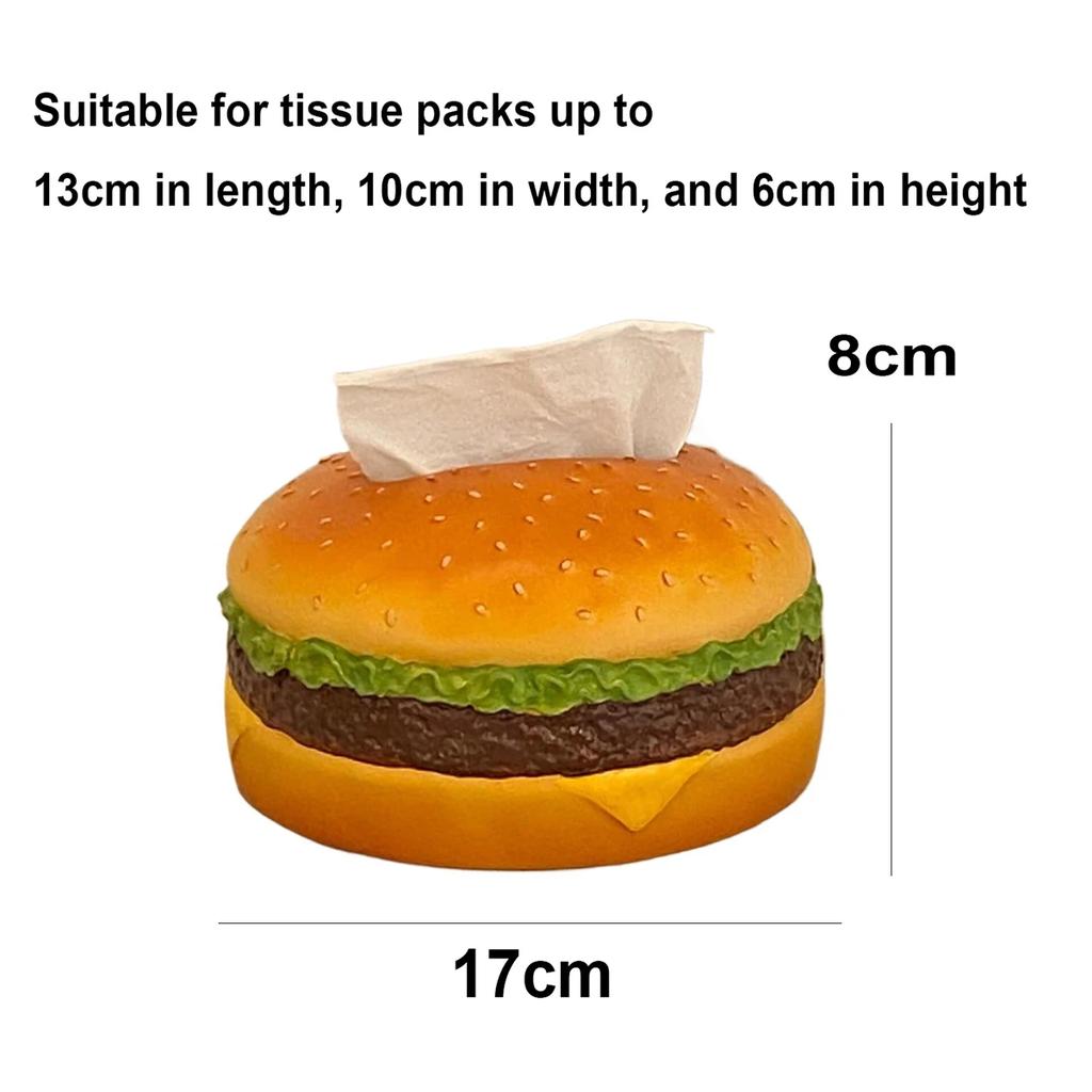 Scatola porta fazzoletti a forma di hamburger creativa retrò americana per soggiorno decorazione divertente per la casa ornamenti portatovaglioli