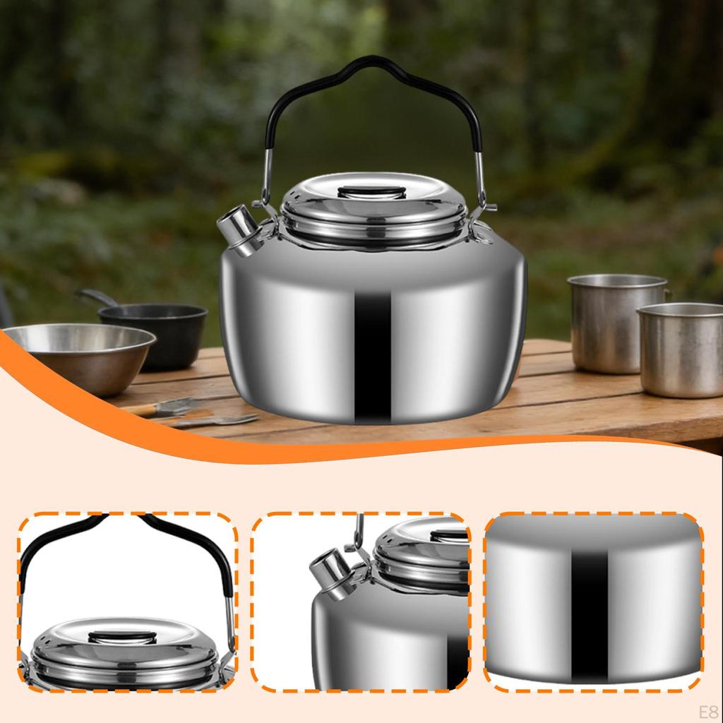 Camping Kettle Tea Coffee Pot Quick Heat Lightweight Teapot Water for Road Trip Picnic