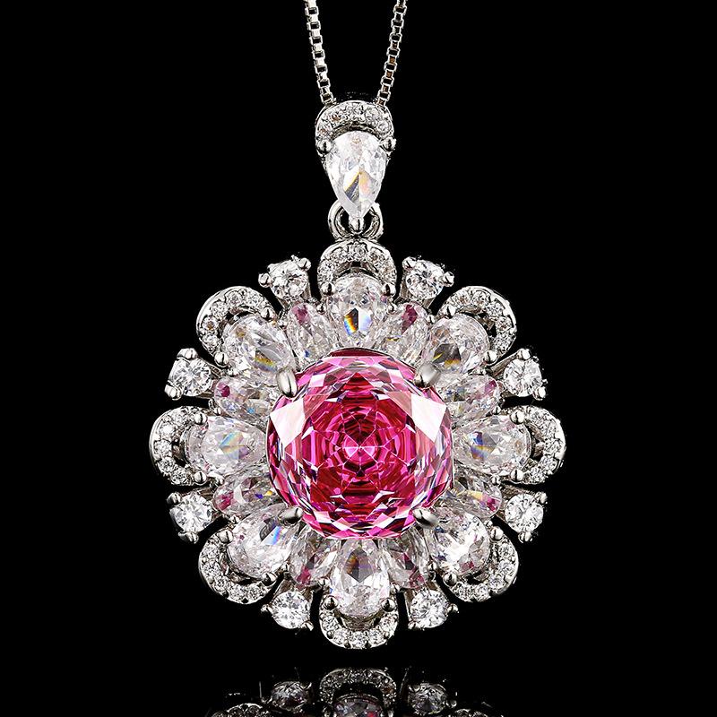 Jewelry Copper Bottom Gold-Plated Simulation Millennium Dragon Fruit Flower Set Main Stone 12-10M