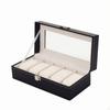 Watch Box with Glass Lid 5Slot Masculine Black, Dresser, Bedroom, Countertop