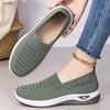 Women's Flyknit Breathable Casual Flat Shoes - Large Size Versatile Solid Color