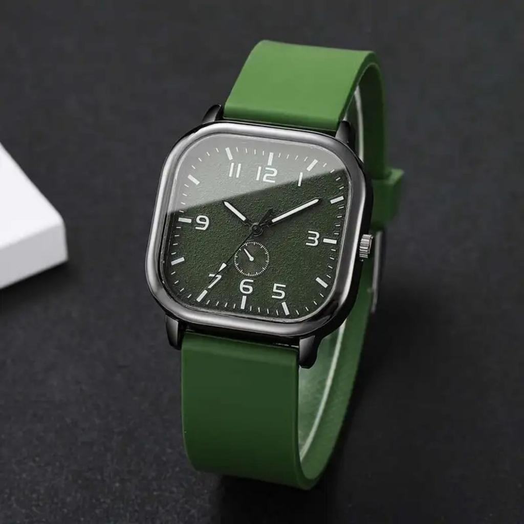 Kwadratowy Zegarek Casualowy Silikonowy Pasek Zegarki Kwarcowe Sportowy Zegarek na Rękę Dla Mężczyzn Kobiet Studentów