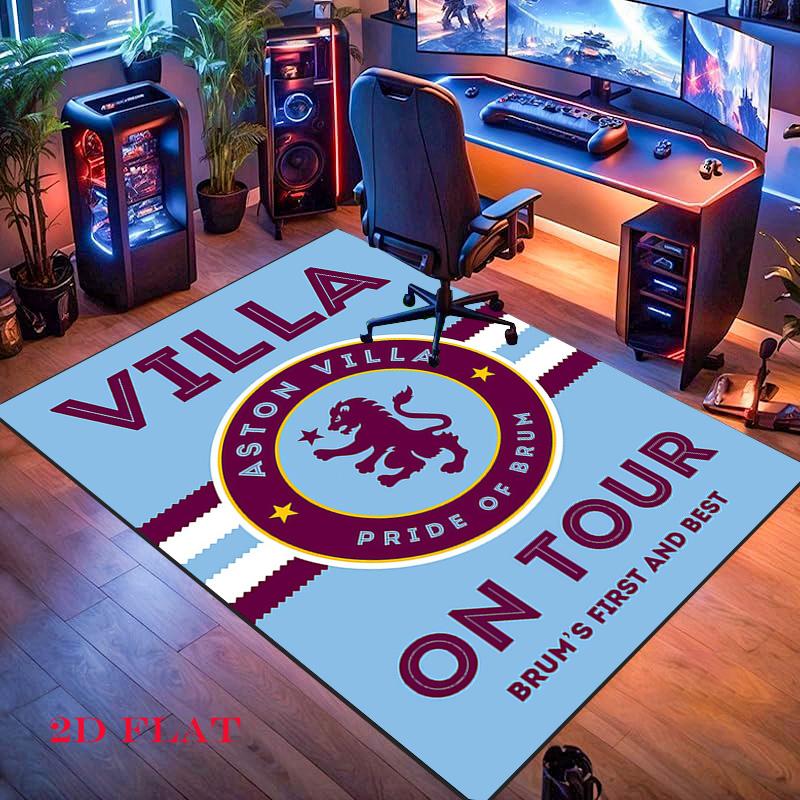 Aston Villa Logo Carpet Rug for Living Room Bedroom Home Sofa Decoration,Kids Play Nonslip Floor Mat