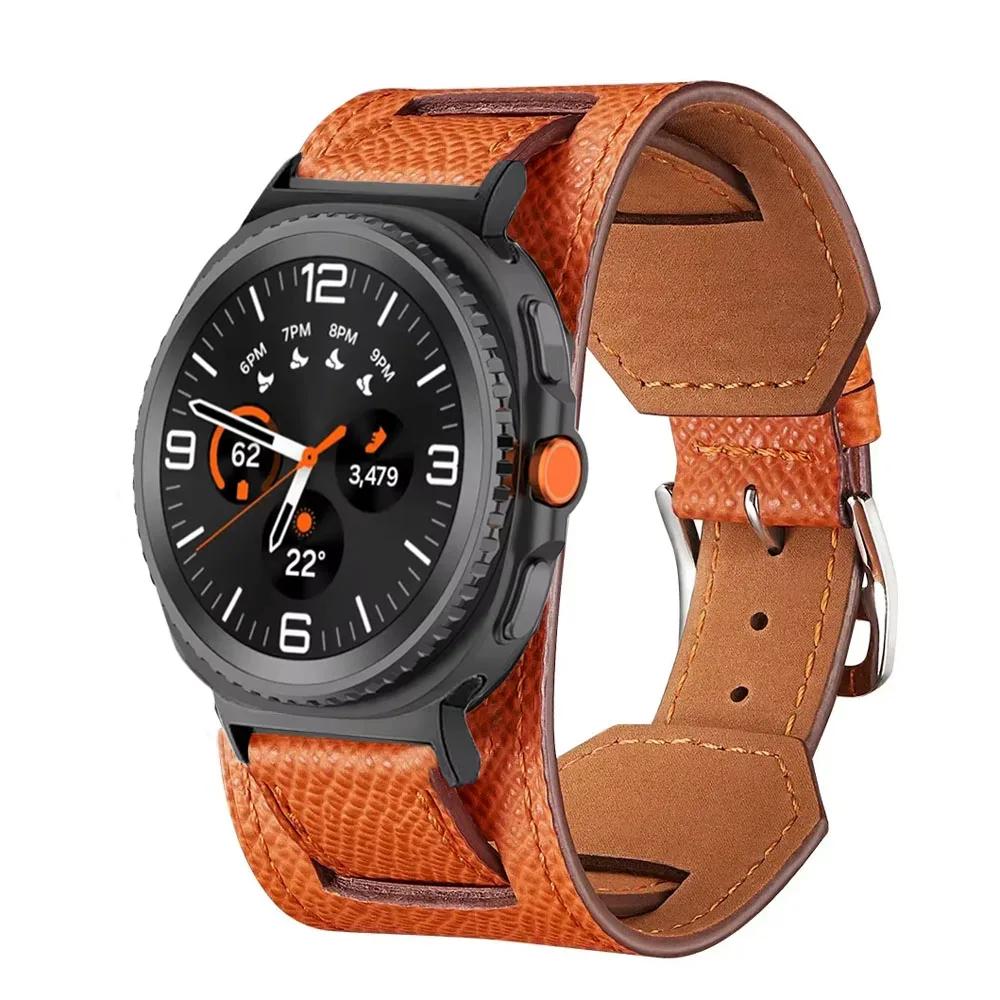 Samsung Galaxy Watch 8 Ultra 47mm İçin Deri Kordon Premium Rahat Bileklik Saat Kordonu Galaxy Watch 8 40/44mm 8 Classic 46mm