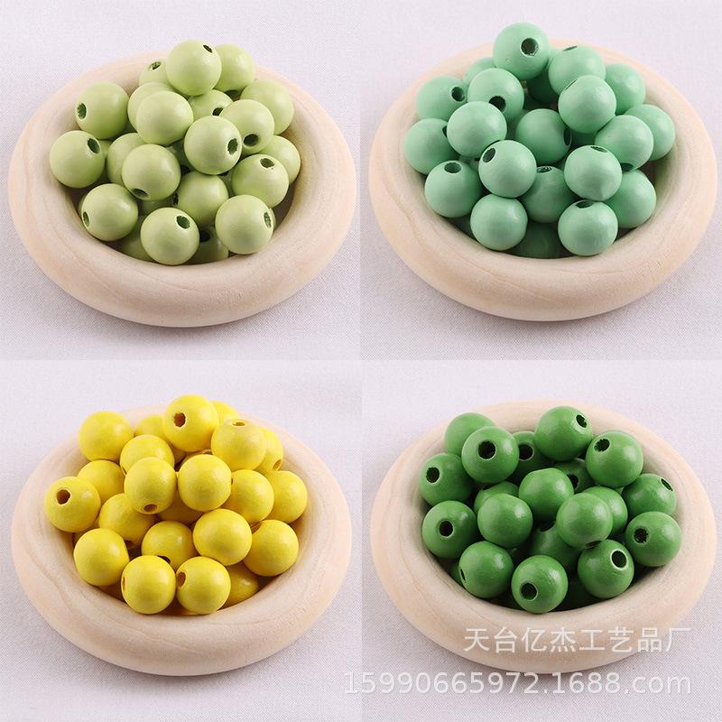 DIY Beech Wood Round Beads - Candy & Macaron Colors Jewelry Accessories