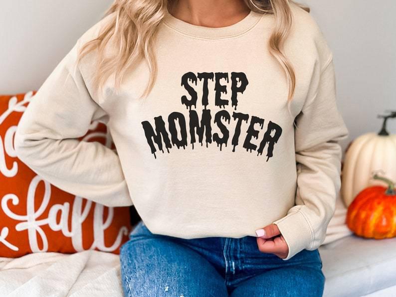 Halloween Stepmother Gift: Solid Color Round Neck Sweatshirt - Fashionable, Personality-Driven, Casual Style